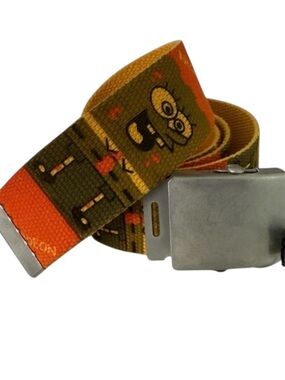 SpongeBob Webbed Ratchet Belt Adult Size Large Orange Green Yellow Festival Y2K